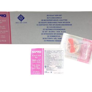 ปีกผีเสื้อ(Scalp Vein)No.18Gx3/4"<Nipro>1กล่องชมพู